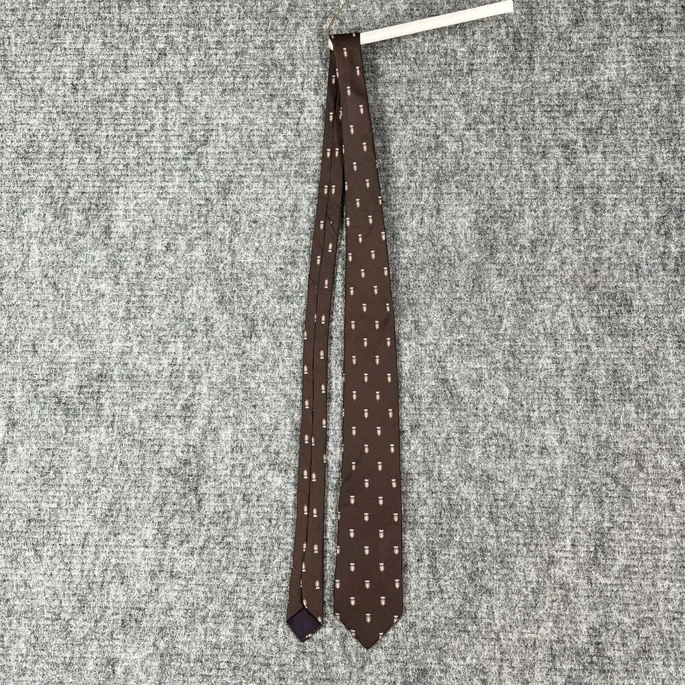 Vintage 1970s John Weitz Burma Tie Mens Brown Polyster 53